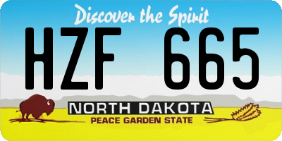 ND license plate HZF665