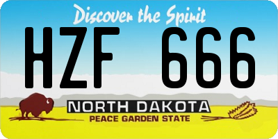 ND license plate HZF666
