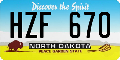 ND license plate HZF670