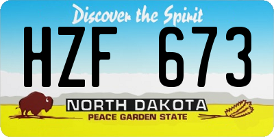 ND license plate HZF673