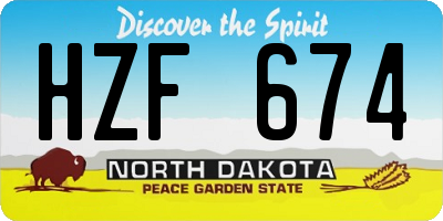 ND license plate HZF674