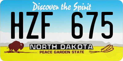 ND license plate HZF675