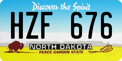 ND license plate HZF676