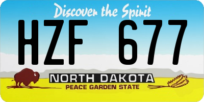 ND license plate HZF677