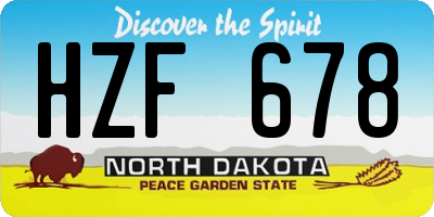 ND license plate HZF678