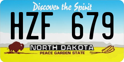 ND license plate HZF679