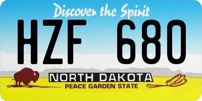 ND license plate HZF680