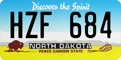 ND license plate HZF684