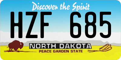 ND license plate HZF685