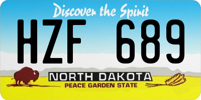 ND license plate HZF689