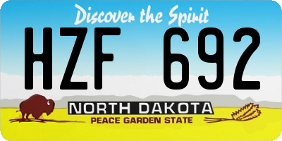 ND license plate HZF692