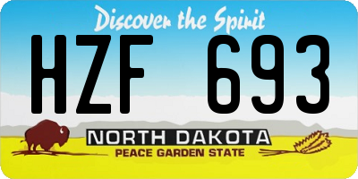 ND license plate HZF693