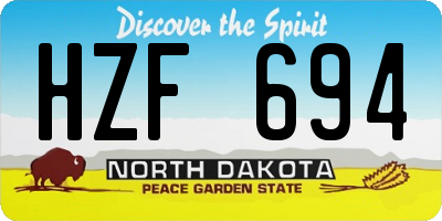 ND license plate HZF694