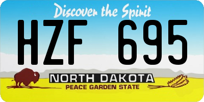 ND license plate HZF695