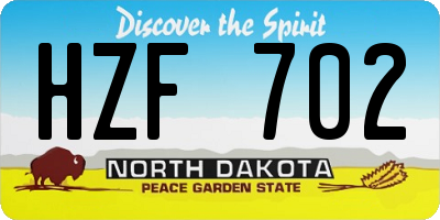 ND license plate HZF702