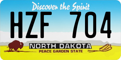 ND license plate HZF704