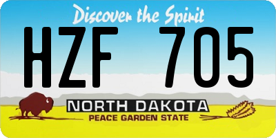 ND license plate HZF705