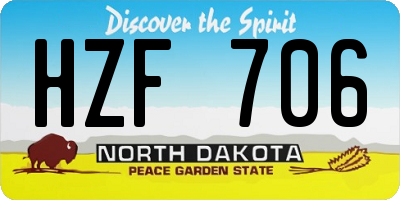 ND license plate HZF706