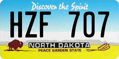 ND license plate HZF707