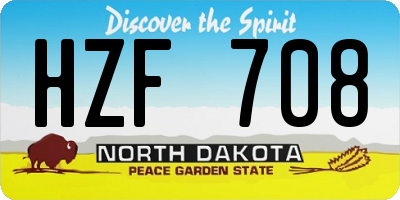 ND license plate HZF708