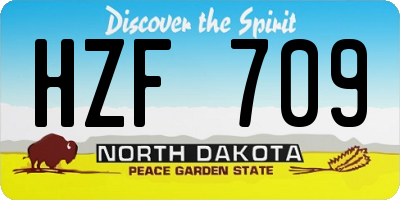 ND license plate HZF709
