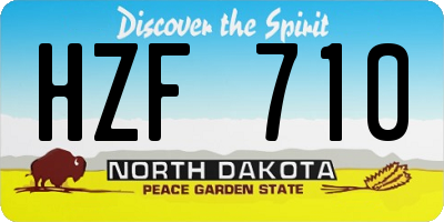 ND license plate HZF710