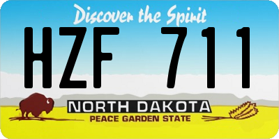 ND license plate HZF711