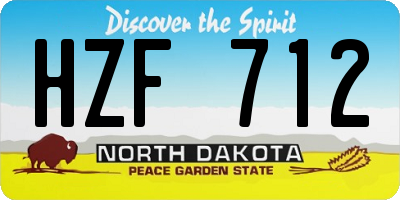 ND license plate HZF712