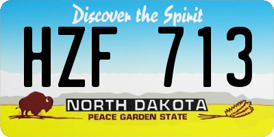 ND license plate HZF713