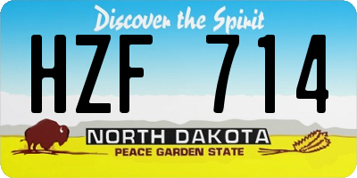 ND license plate HZF714