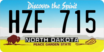 ND license plate HZF715