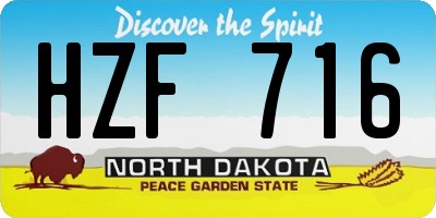 ND license plate HZF716