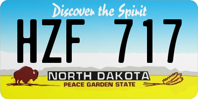 ND license plate HZF717