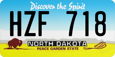 ND license plate HZF718