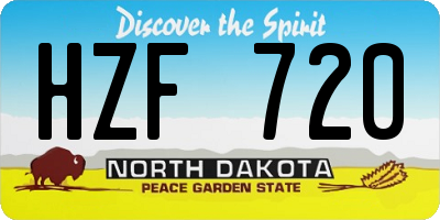 ND license plate HZF720