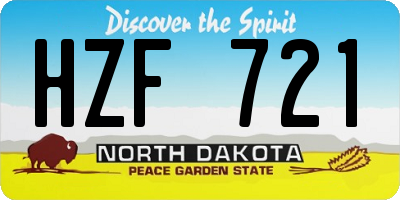 ND license plate HZF721