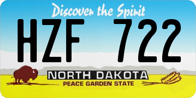 ND license plate HZF722