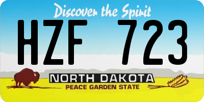 ND license plate HZF723