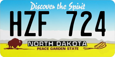 ND license plate HZF724