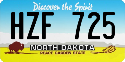 ND license plate HZF725