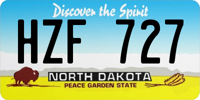 ND license plate HZF727