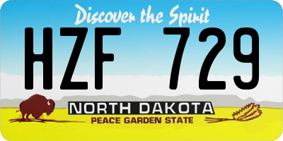 ND license plate HZF729