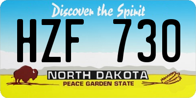 ND license plate HZF730