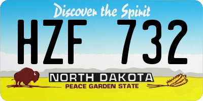 ND license plate HZF732