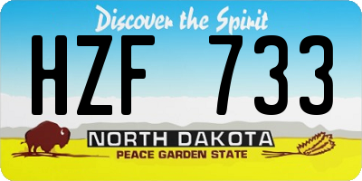 ND license plate HZF733