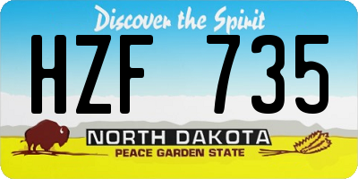 ND license plate HZF735