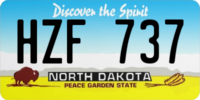 ND license plate HZF737