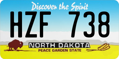 ND license plate HZF738