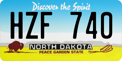 ND license plate HZF740