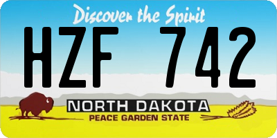ND license plate HZF742